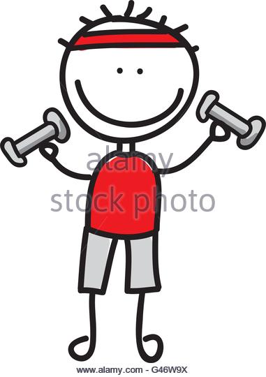 381x540 Drawing Boy Weight Lifting Isolated Stock Photos Amp Drawing Boy