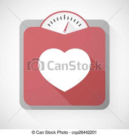 450x470 Illustration Of A Weight Scale With A Heart Vector Clipart