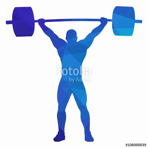 500x500 Silhouette Of Weightlifter , Vector Drawing Stock Image