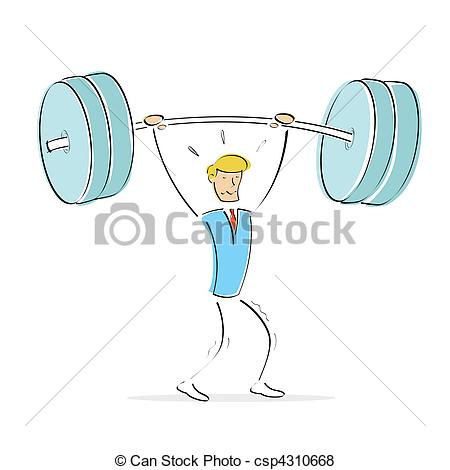 450x470 Vector Man Doing Weight Lifting. Illustration Of Vector Body