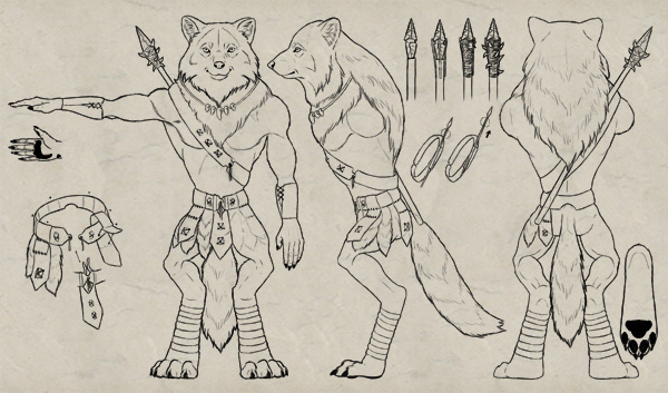 600x353 Design And Draw A Model Sheet Of A Werewolf Warrior