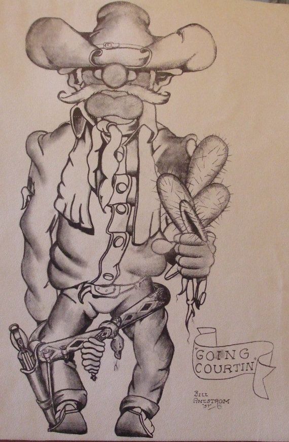 570x872 5 Vintage Western Cowboy Drawings By Bill Ahlstrom By Wyogal56
