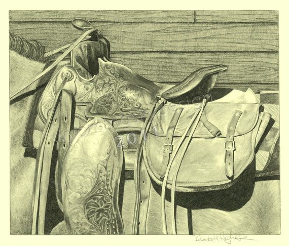 570x486 Dad's Favorite Seat Western Saddle Digital Print From Original