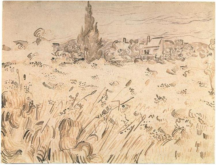 750x574 Wheat Field With Cypresses By Vincent Van Gogh