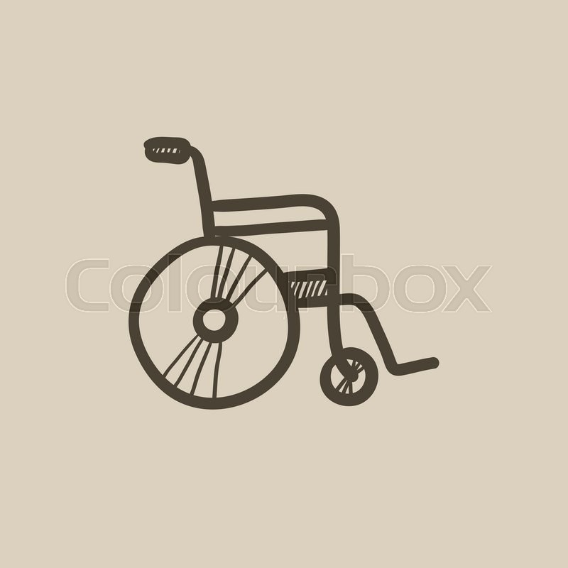 800x800 Wheelchair Vector Sketch Icon Isolated On Background. Hand Drawn