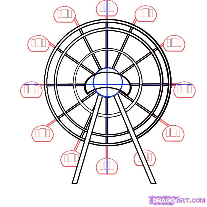 700x700 How To Draw A Ferris Wheel Step 4 Legs Ferris