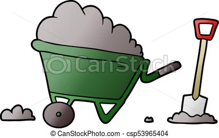 450x285 Cartoon Wheelbarrow Vector Clipart