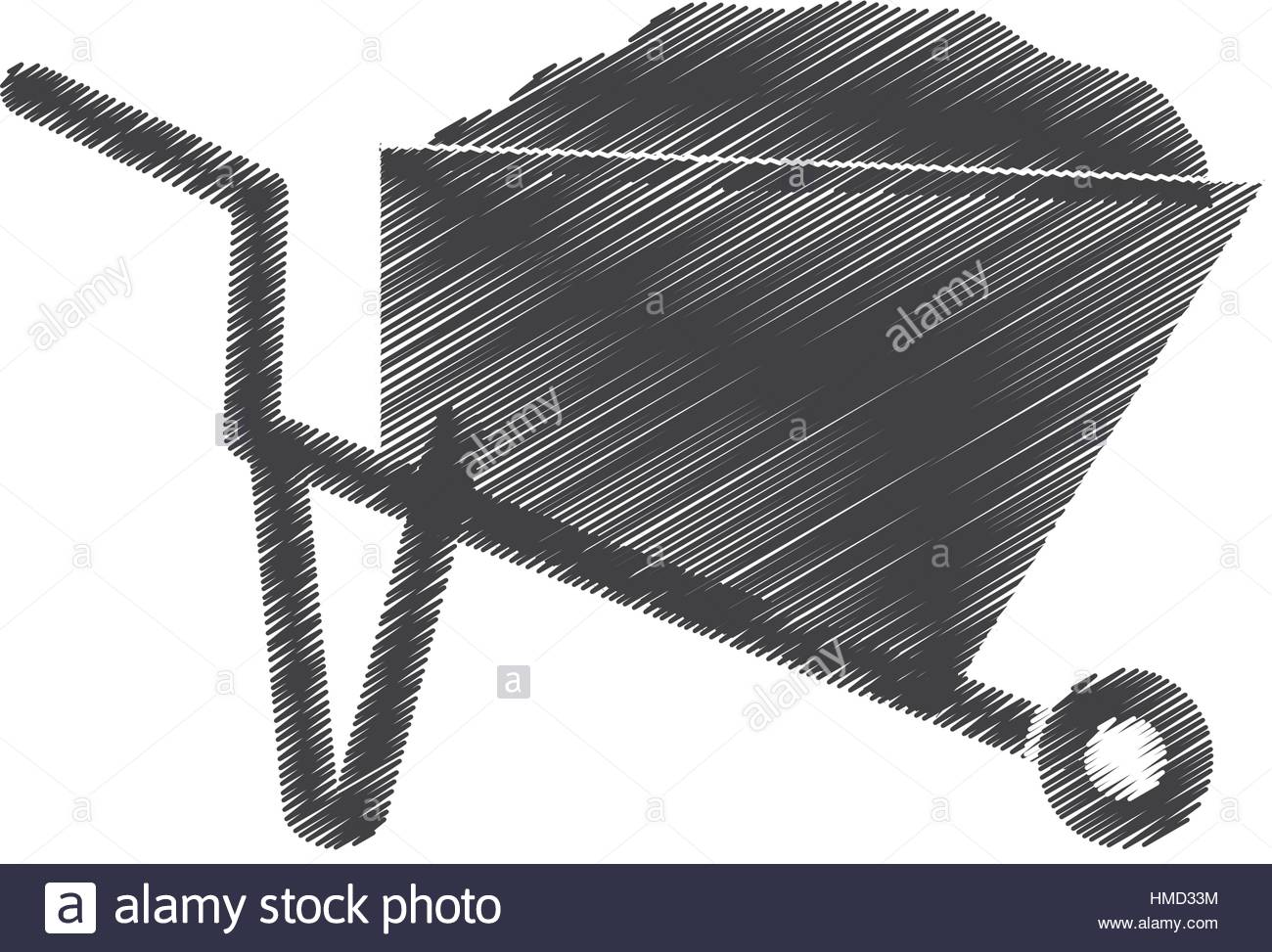 1300x973 Drawing Wheelbarrow Mine Equipment Figure Pictogram Vector Stock
