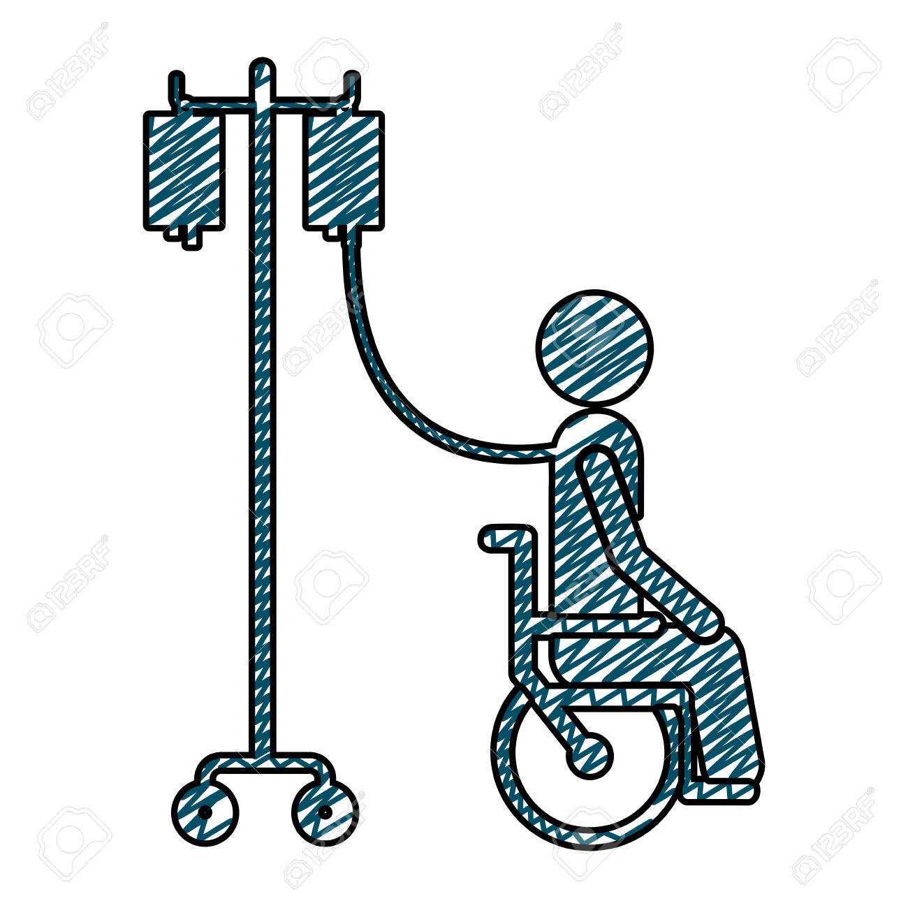 1300x1300 Color Pencil Drawing Of Pictogram Person Hospitalized