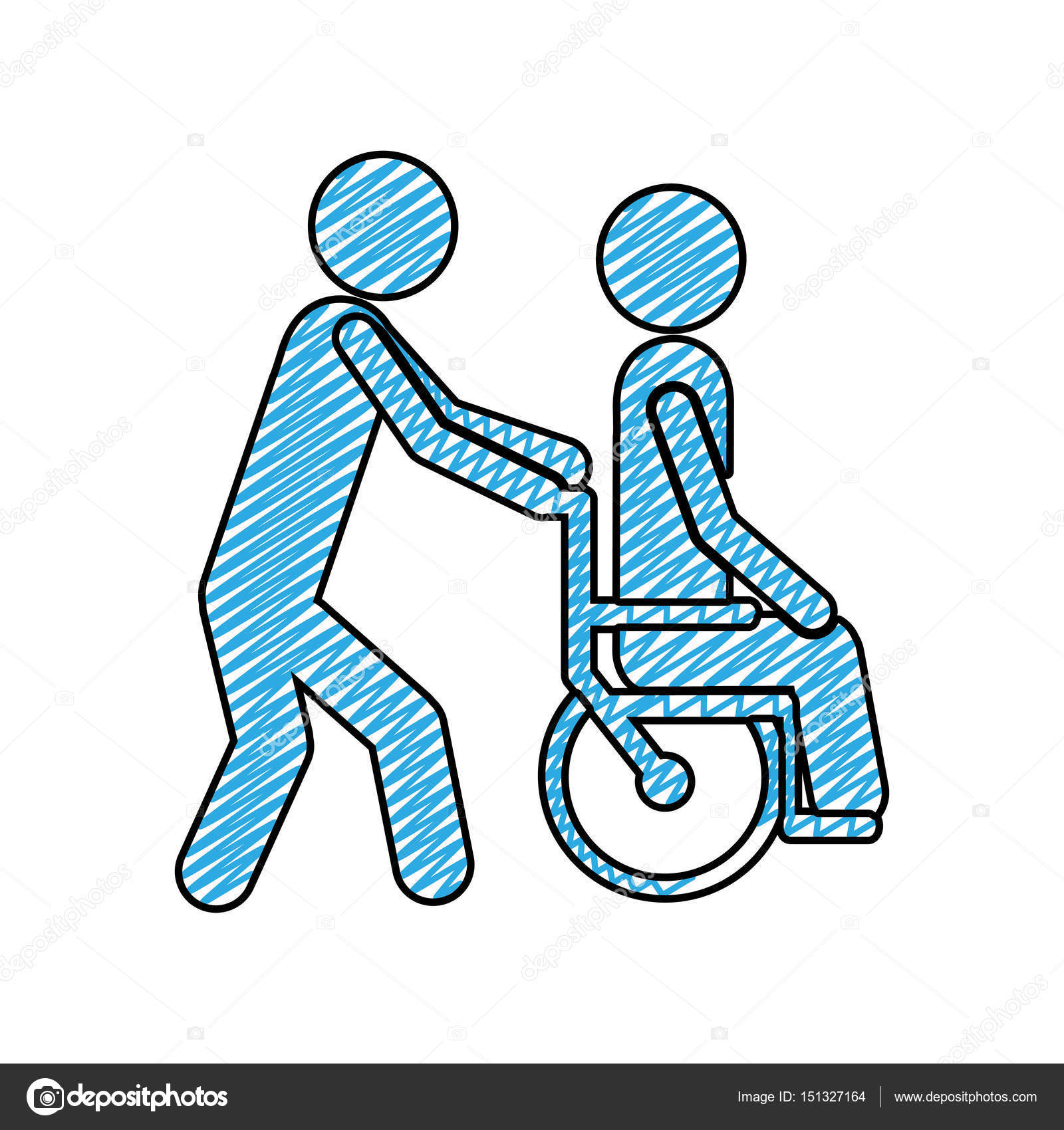 1600x1700 Color Pencil Drawing Of Person Helping Another Push A Wheelchair