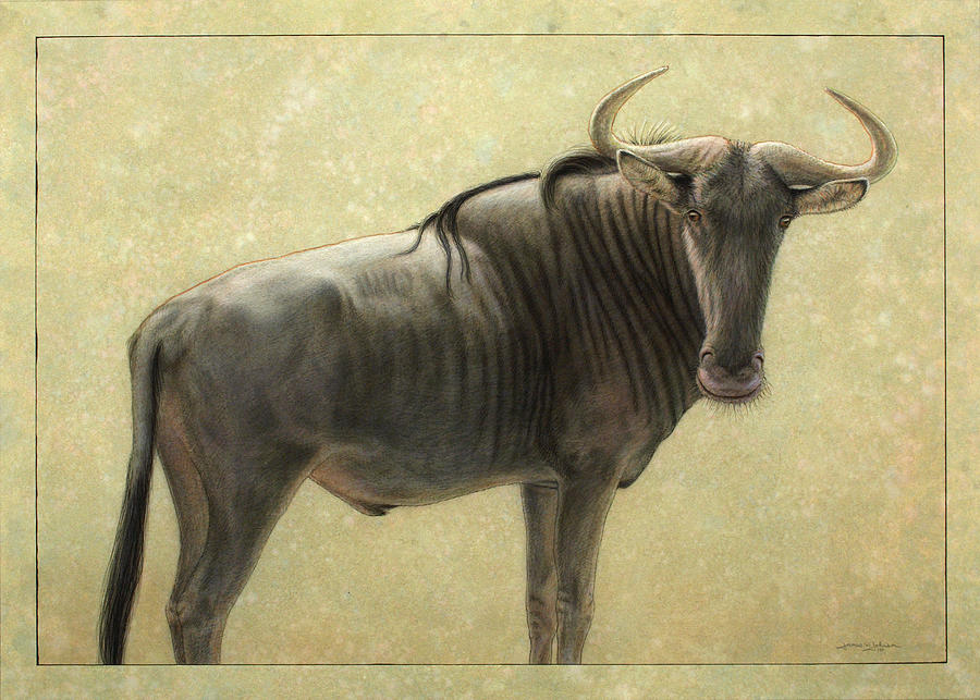 900x643 Wildebeest Painting By James W Johnson