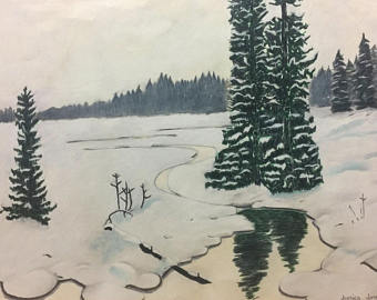 340x270 Wilderness Drawing Etsy