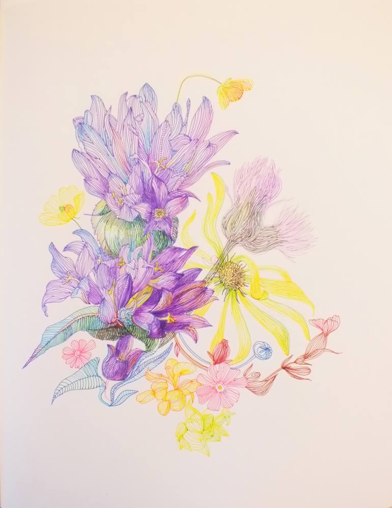 770x997 Saatchi Art Wildflowers Drawing By Natali Khitrova