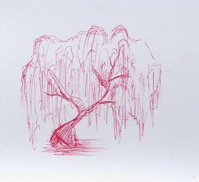 400x366 How To Draw A Wheeping Willow Tree (With Pictures) Ehow
