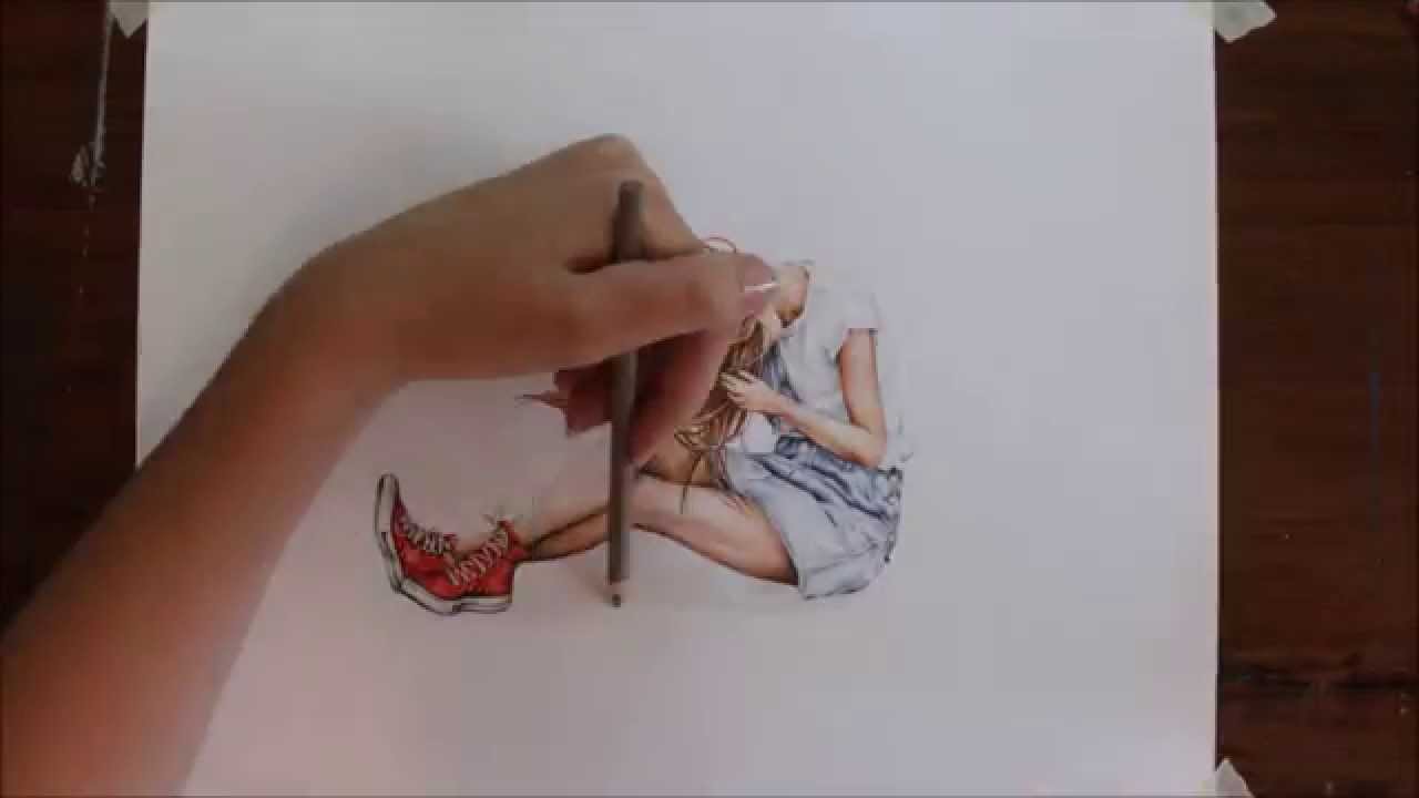 1280x720 Speed Drawing (Girl In The Wind) By Megan Renee