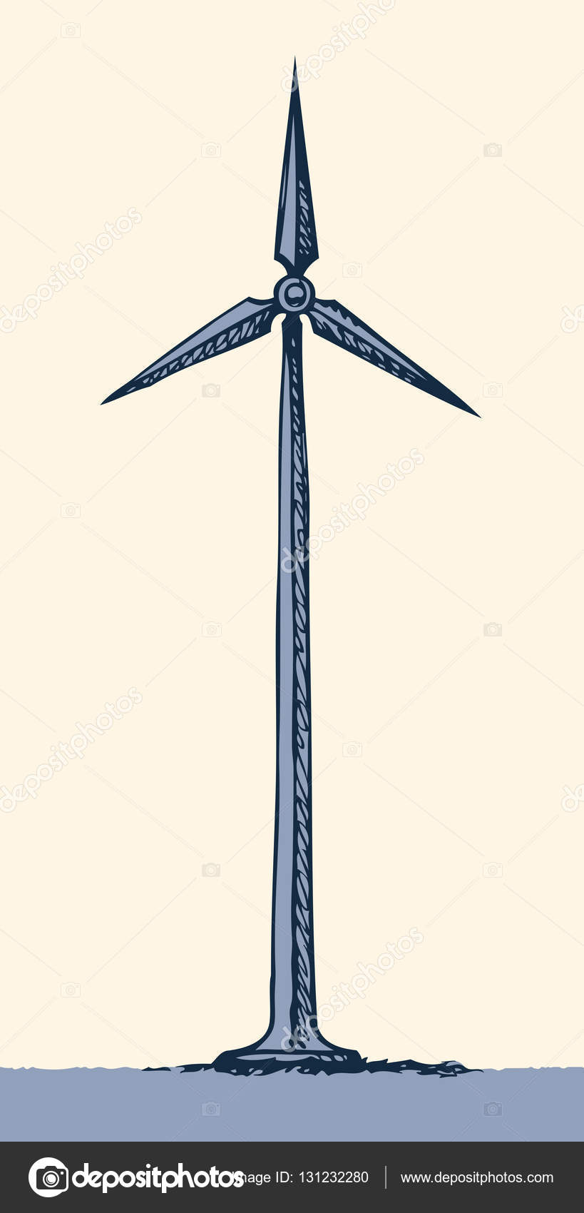 819x1700 Wind Power Plant. Vector Drawing Stock Vector Marinka