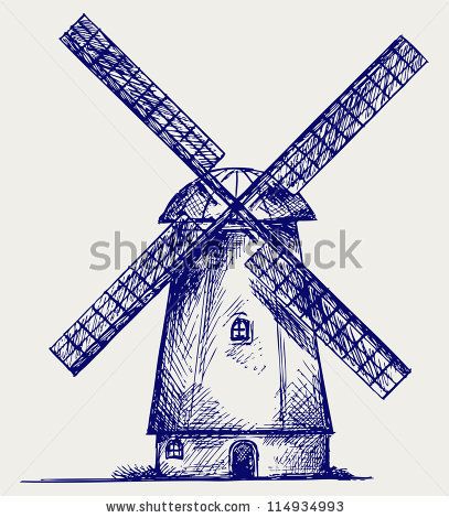 407x470 Windmill Drawing