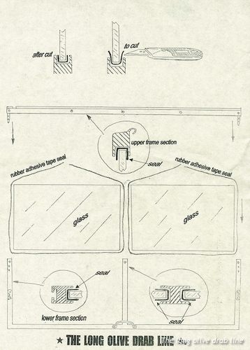 358x500 Windshield Glasses For Willys Mb With Rubber Seals