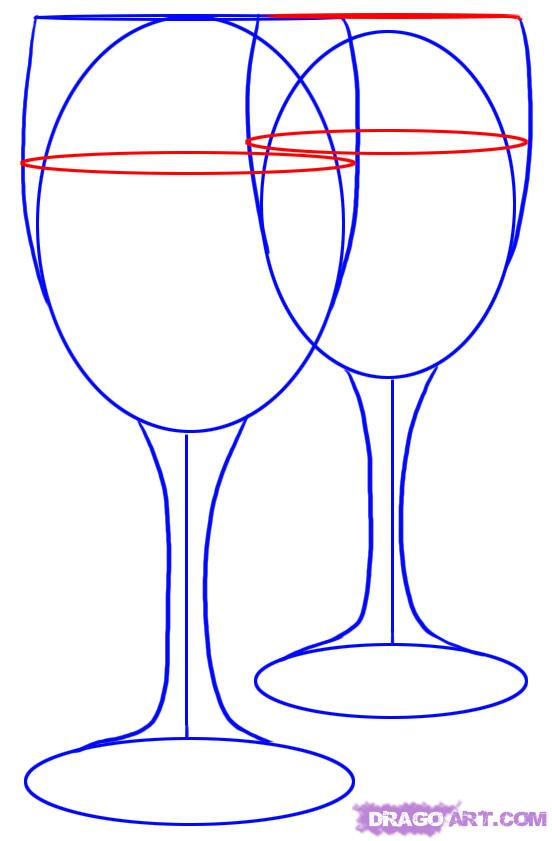 552x841 How To Draw Wine Glasses Step 3 Drawing Instructions