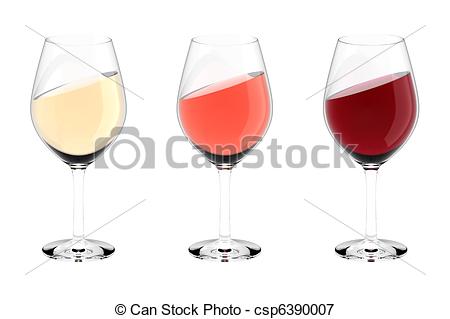 450x319 Wine Glasses White Red Rose. High Resolution 3d Render Of 3