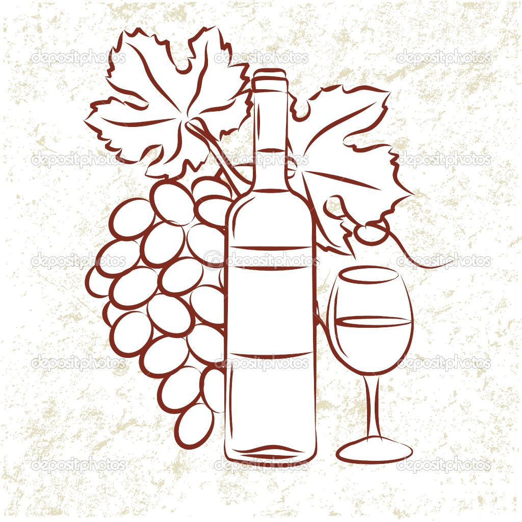 1024x1024 Glass Painted Wine Bottles Only Wine Bottle And Grapes Stock