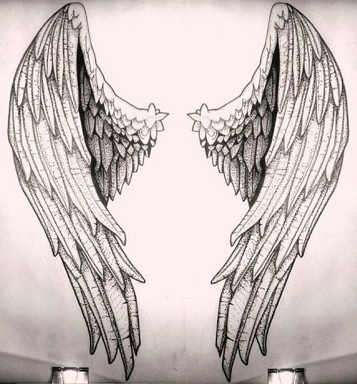 500x538 Angelic Wings Sketch Guardian Angel Jewelry Wings