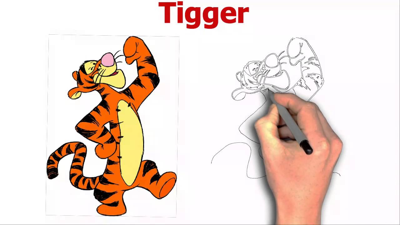 1280x720 Winnie The Pooh, Tigers And Tigger Cartoon Drawing
