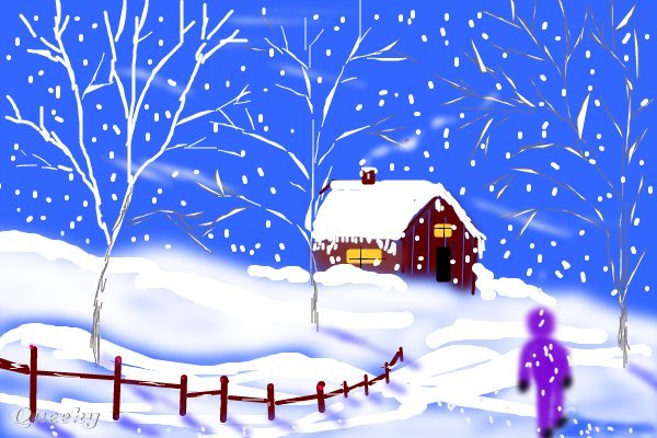 600x400 Winter Wonderland A Landscape Speedpaint Drawing By Sketchpad