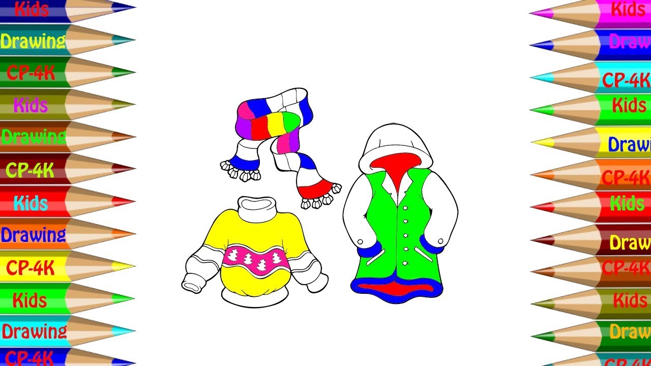 1280x720 Winter Clothes Sets Coloring Book How To Draw Winter Clothes