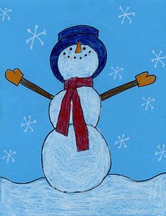 236x308 Art Lessons Winter On Snowman, Elementary Art