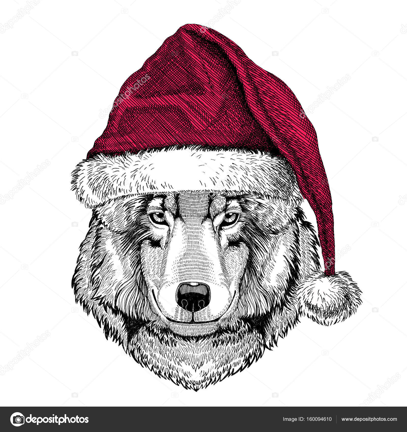1600x1700 Wolf Dog Christmas Illustration Wild Animal Wearing Christmas