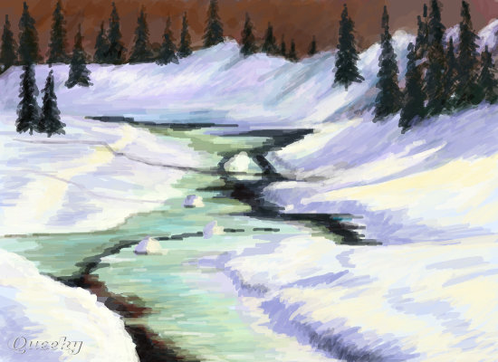 550x400 Winter Landscape A Landscape Speedpaint Drawing By Taneman