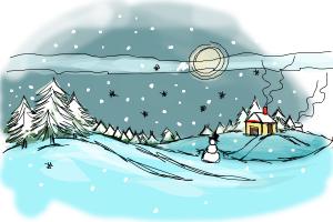 300x200 How To Draw A Winter Scene