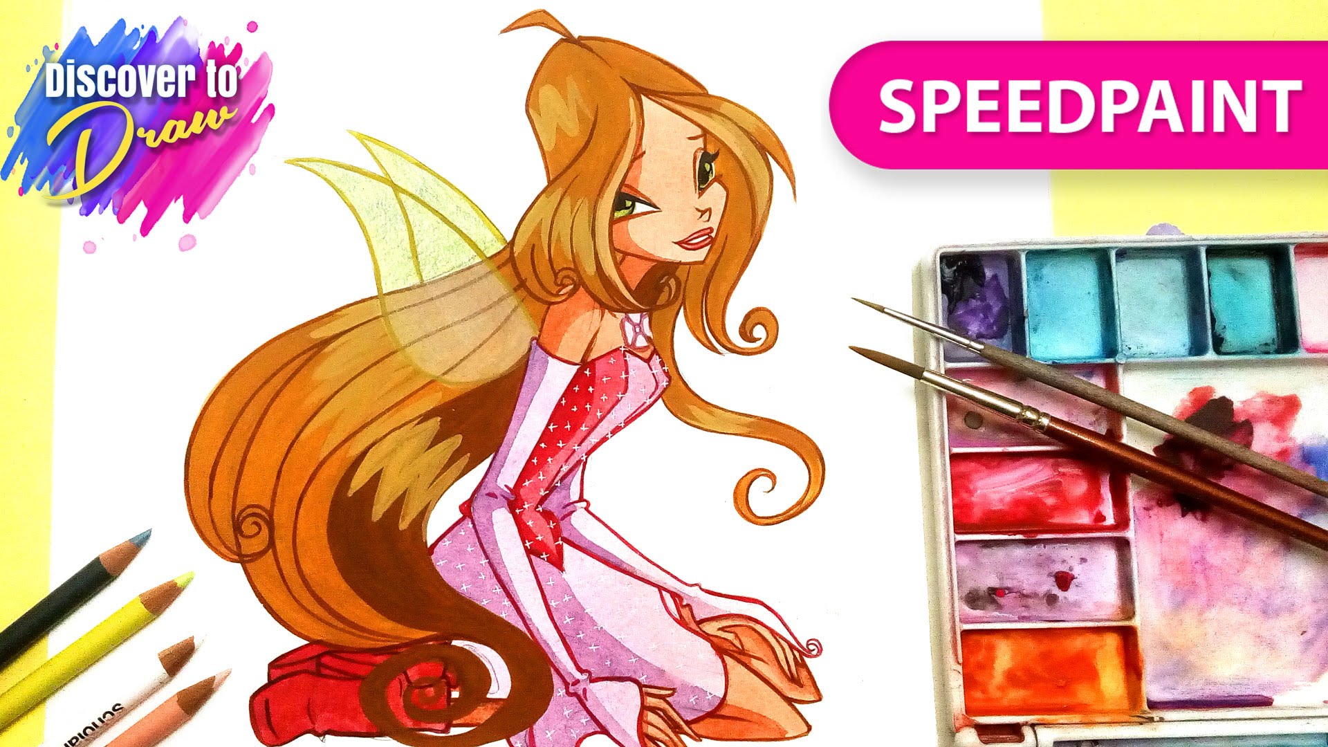 1920x1080 How To Draw Winx Club Flora Magicwinx Speedpainting