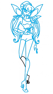 215x382 How To Draw Stella From Winx, Animated Series, Easy Step By Step