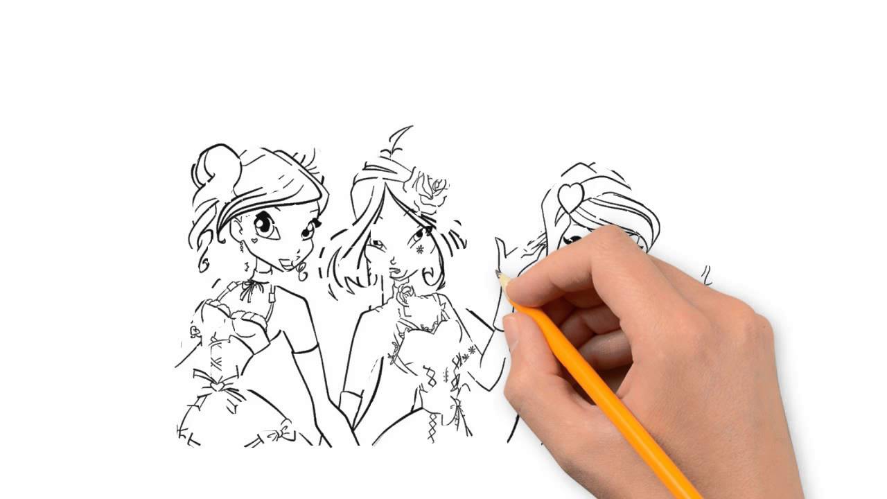 1280x720 Winx Winx Club Pencil To Draw Step By Step