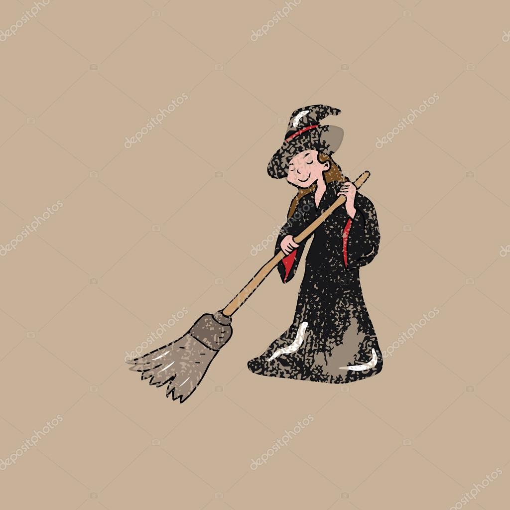 1024x1024 Halloween Witch Broom House Cleaning Stock Vector Tawesit