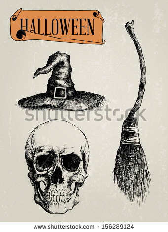 341x470 Hand Drawn Halloween Shapes Set