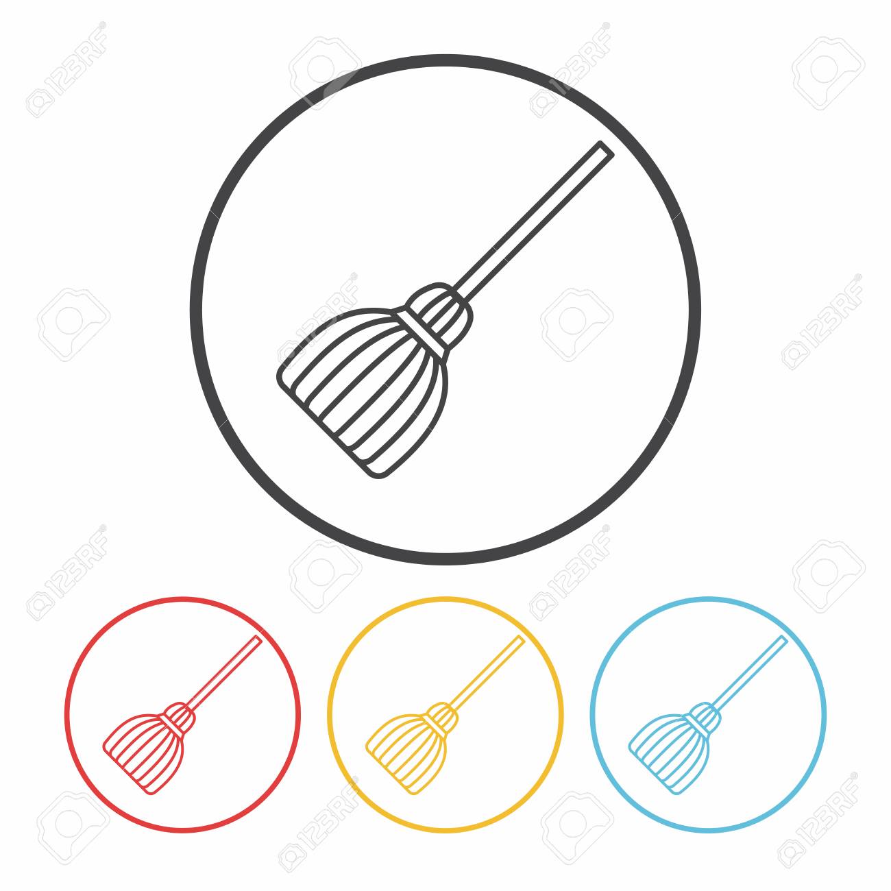 1300x1300 Witch Broom Line Icon Royalty Free Cliparts, Vectors, And Stock