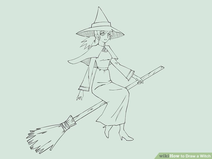 728x546 How To Draw A Witch (With Pictures)