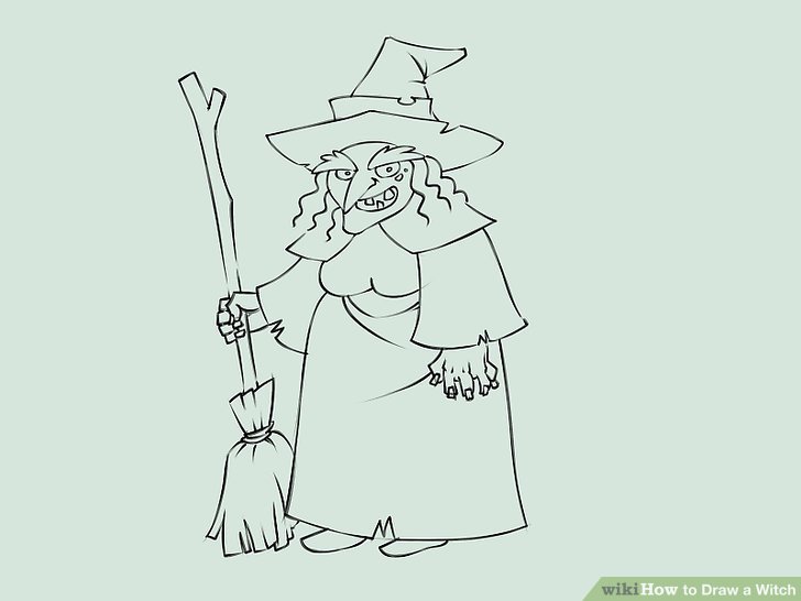 728x546 How To Draw A Witch (With Pictures)
