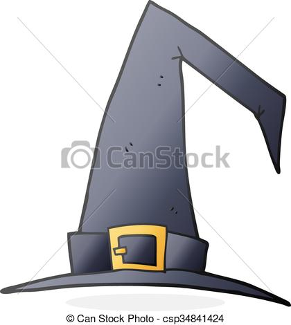 420x470 Freehand Drawn Cartoon Witch Hat Vector Illustration