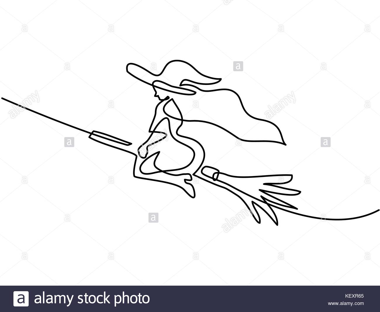 1300x1065 Halloween Witch Silhouette Flying Broomstick Stock Photos