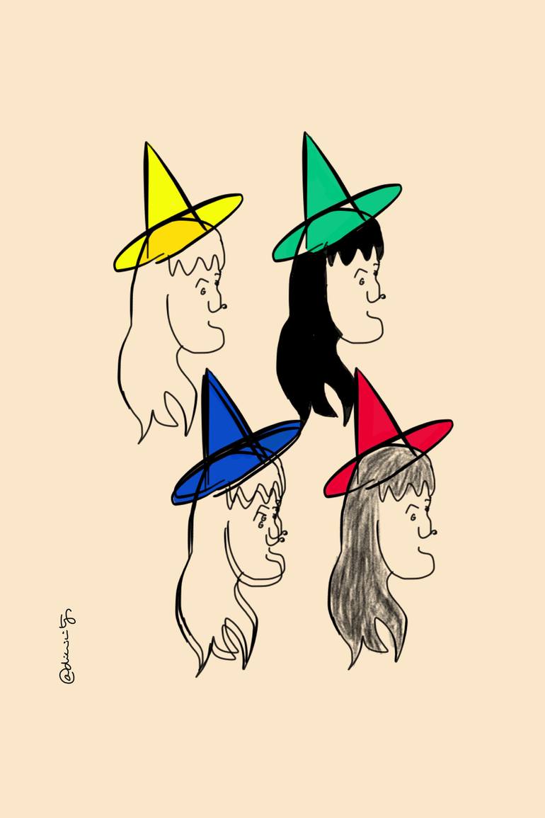 770x1155 Saatchi Art 4 Witches Drawing By Clara