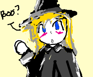 300x250 An Anime Ghost Wearing A Black Wizard Hat