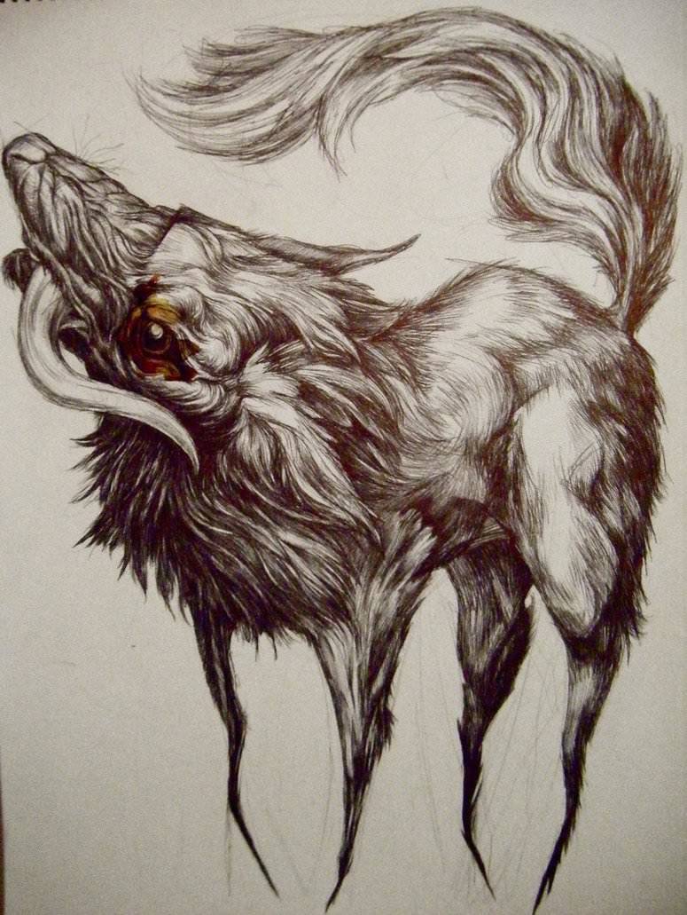 775x1031 Mad Wolf Fantasy Character Design Illustration Art Drawing Animal
