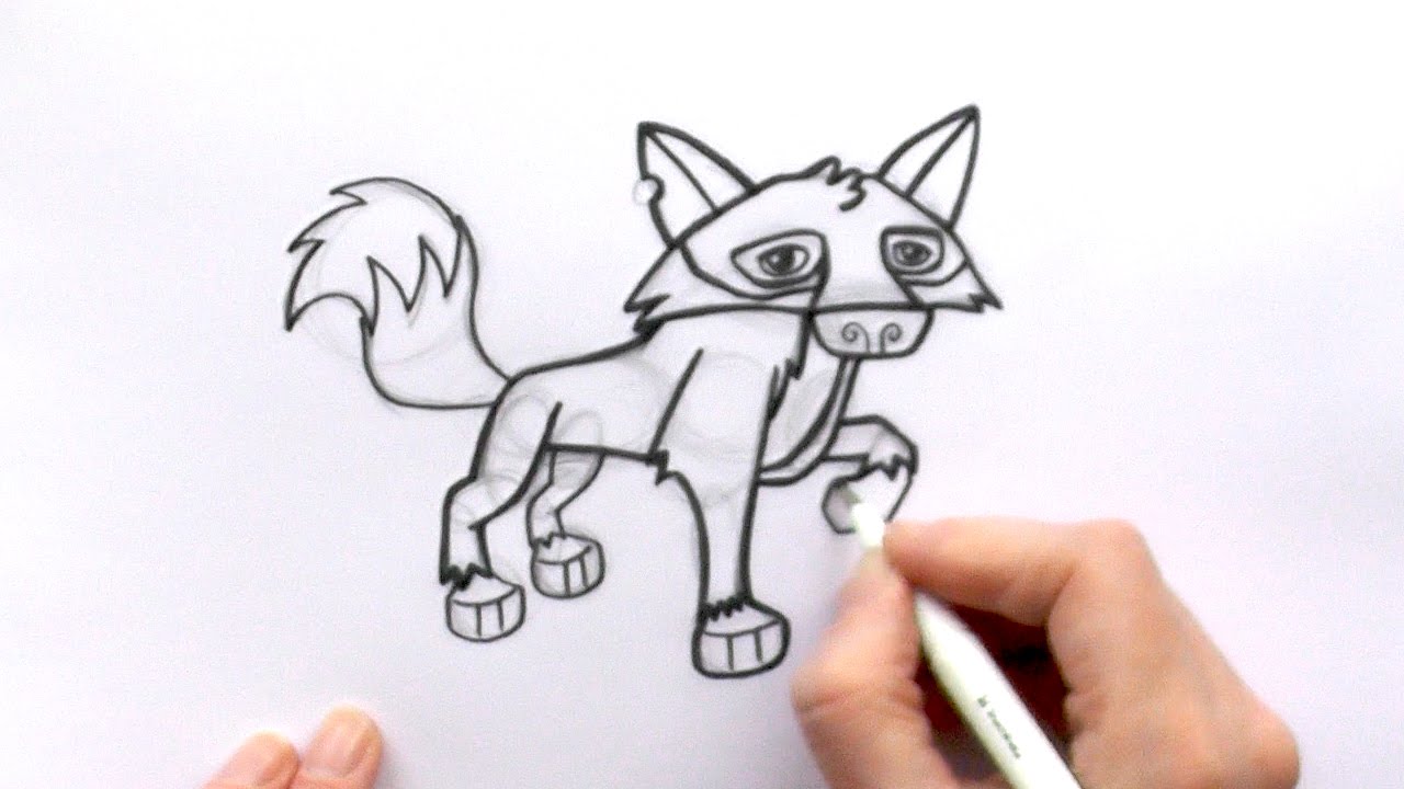 1280x720 How To Draw A Cartoon Wolf From Animal Jam