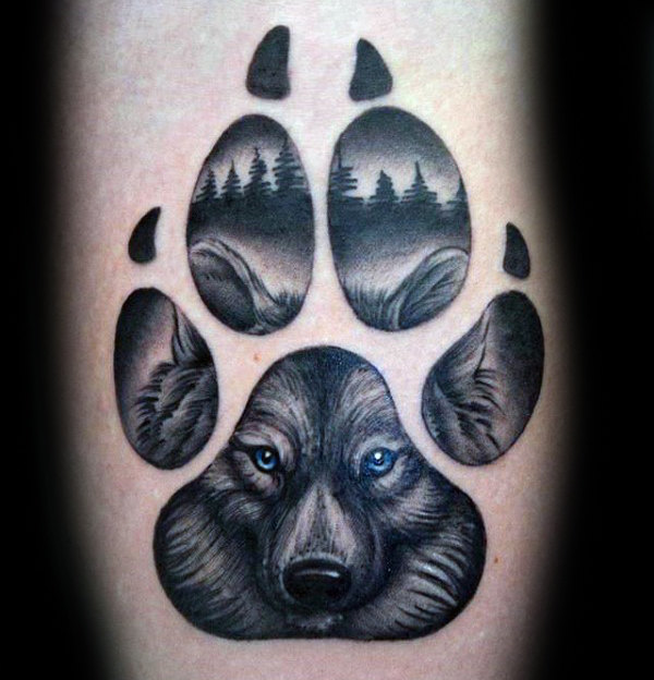 600x624 50 Wolf Paw Tattoo Designs For Men