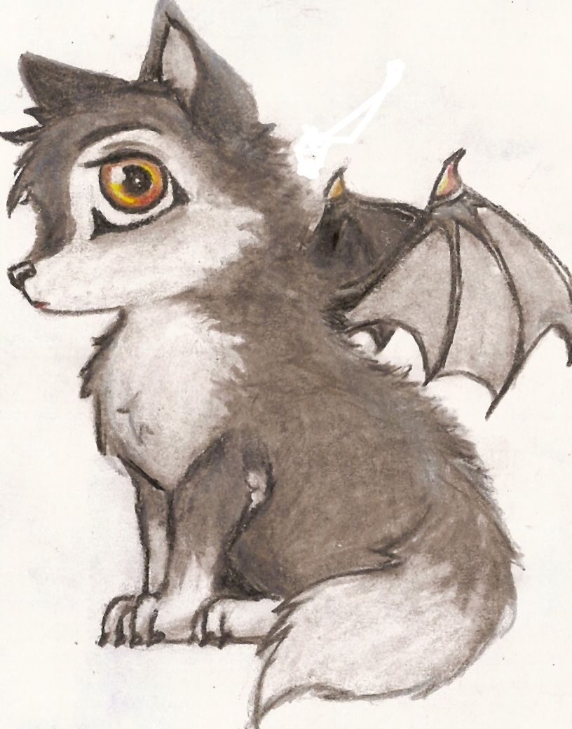 816x1040 Cute Anime Fantasy Wolves With Wings Vampire Wolf Cub By Wally92