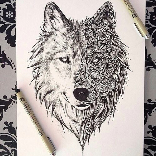500x500 I'D Absolutely Love This Wolf Mandala As A Tattoo! Reminds Me
